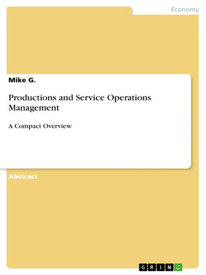 cover image of Productions and Service Operations Management